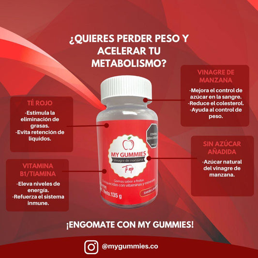MY GUMMIES TE ROJO VINAGRE DE MANZANA X45 UNIDADES