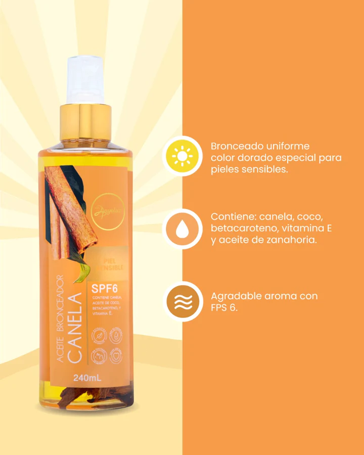 ACEITE BRONCEADOR DE CANELA ANYELUZ FPS 6