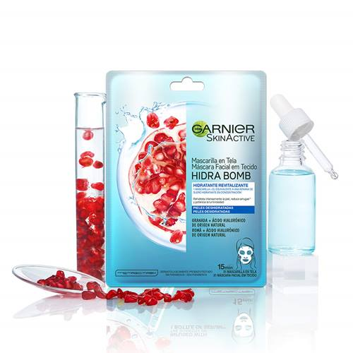 MASCARILLA FACIAL EN TELA HIDRO BOMB GARNIER GRANADA REVITALIZANTE