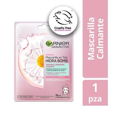 MASCARILLA FACIAL EN TELA HIDRO BOMB GARNIER CALMANTE