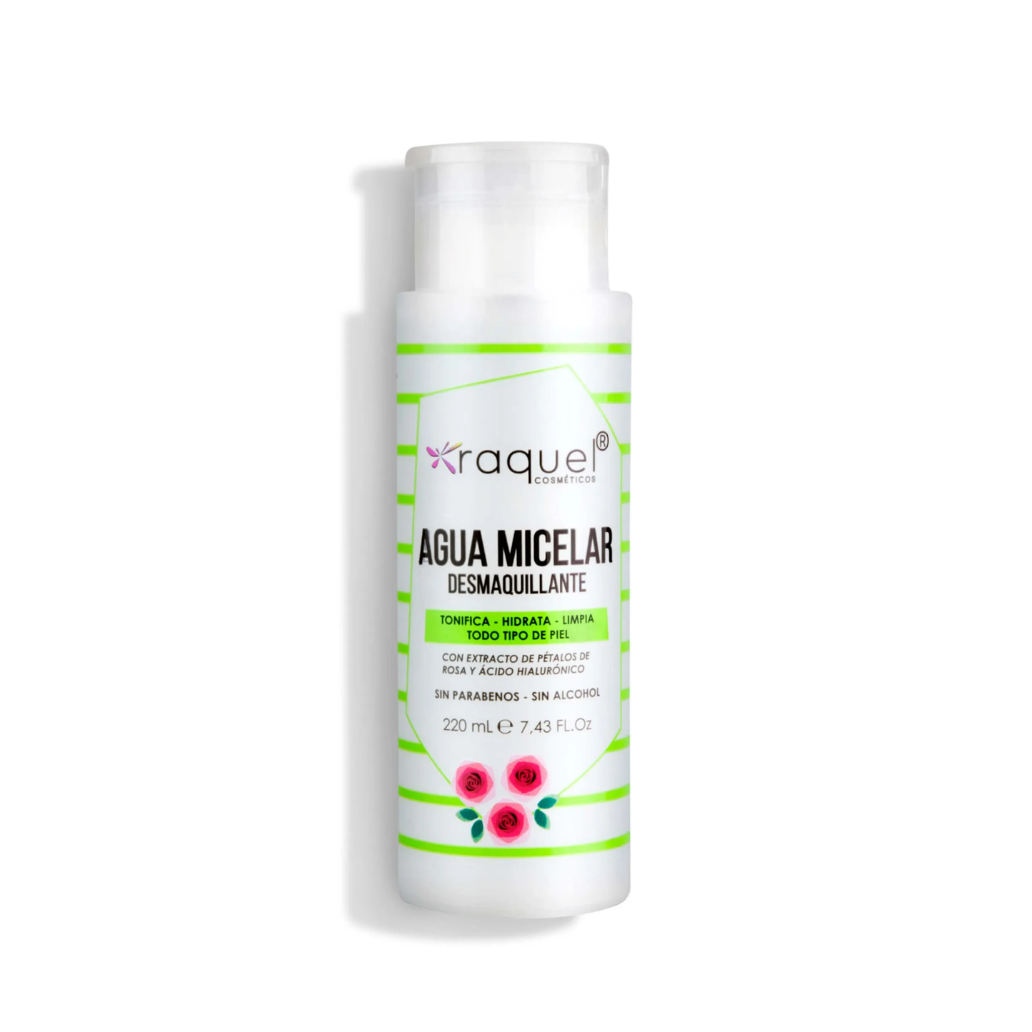 AGUA MICELAR CON ACIDO HIALURONICO Y PETALOS DE ROSA RAQUEL