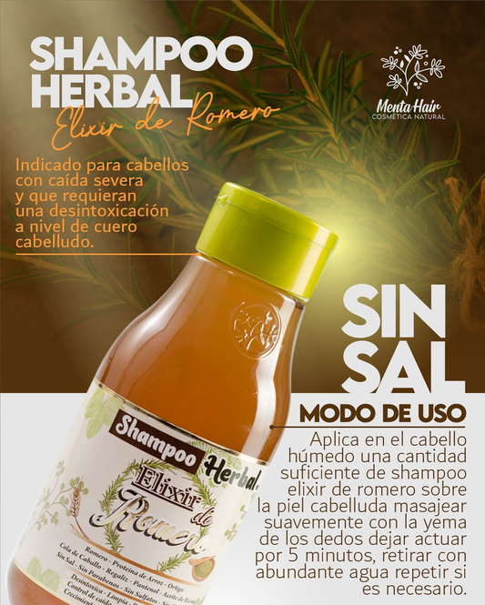 SHAMPOO HERBAL ELIXIR ROMERO MENTA HAIR